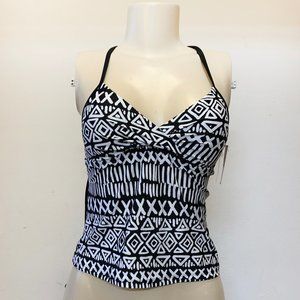 SO Black and White Tankini Top NWT - Small